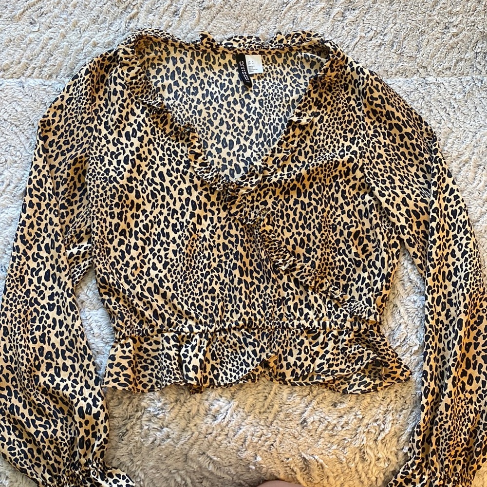 Cheetah Print Ruffle Top